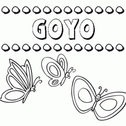 Desenho do nome Goyo para imprimir e pintar. Imagens de nomes