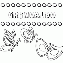 Desenho do nome Grimoaldo para imprimir e pintar. Imagens de nomes
