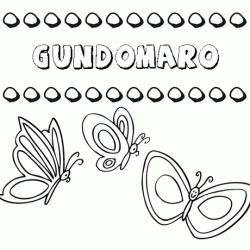 Desenho do nome Gundomaro para imprimir e pintar. Imagens de nomes