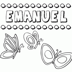 Desenho do nome Emanuel para imprimir e pintar. Imagens de nomes