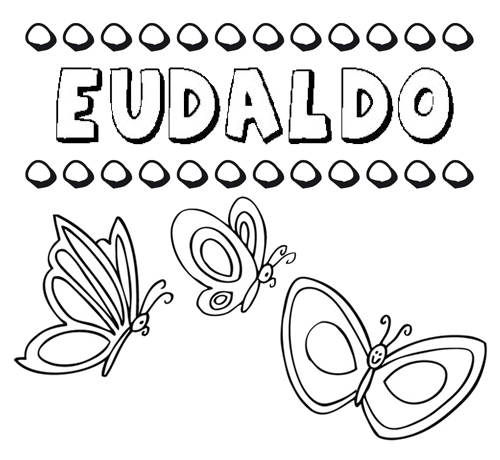 Desenho do nome Eudaldo para imprimir e pintar. Imagens de nomes