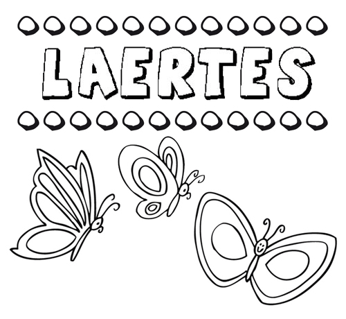 Desenho do nome Laertes para imprimir e pintar. Imagens de nomes