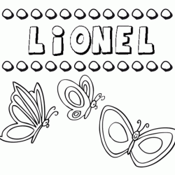Desenho do nome Lionel para imprimir e pintar. Imagens de nomes