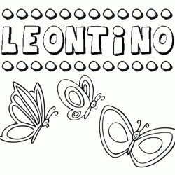 Desenho do nome Leontino para imprimir e pintar. Imagens de nomes