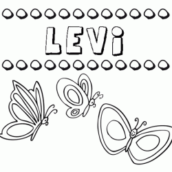 Desenho do nome Levi para imprimir e pintar. Imagens de nomes