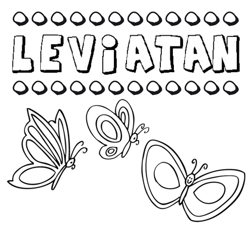Desenho do nome Leviatán para imprimir e pintar. Imagens de nomes