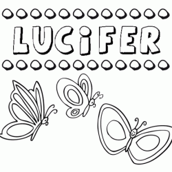 Desenho do nome Lucifer para imprimir e pintar. Imagens de nomes