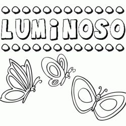 Desenho do nome Luminoso para imprimir e pintar. Imagens de nomes