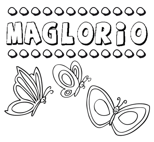Desenho do nome Maglorio para imprimir e pintar. Imagens de nomes