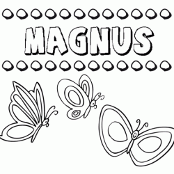 Desenho do nome Magnus para imprimir e pintar. Imagens de nomes