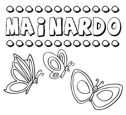 Desenho do nome Mainardo para imprimir e pintar. Imagens de nomes