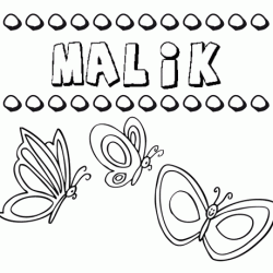 Desenho do nome Malik para imprimir e pintar. Imagens de nomes