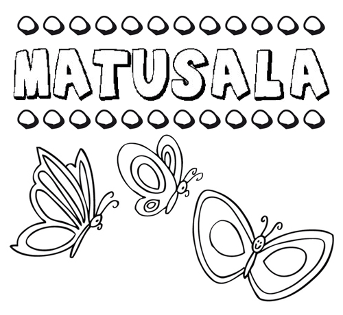 Desenho do nome Matusalá para imprimir e pintar. Imagens de nomes