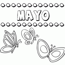 Desenho do nome Mayo para imprimir e pintar. Imagens de nomes