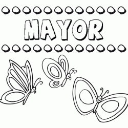 Desenho do nome Mayor para imprimir e pintar. Imagens de nomes