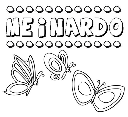 Desenho do nome Meinardo para imprimir e pintar. Imagens de nomes