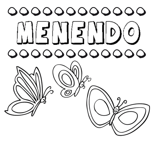 Desenho do nome Menendo para imprimir e pintar. Imagens de nomes