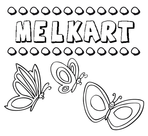 Desenho do nome Melkart para imprimir e pintar. Imagens de nomes