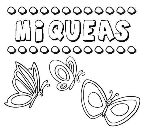Desenho do nome Miqueas para imprimir e pintar. Imagens de nomes
