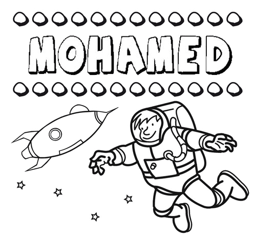 Nome Mohamed para colorir. Desenhos dos nomes para pintar com as crianças