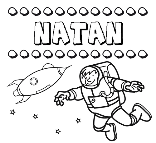 Nome Natán para colorir. Desenhos dos nomes para pintar com as crianças