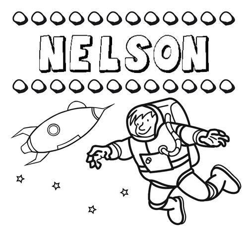 Nome Nelson para colorir. Desenhos dos nomes para pintar com as crianças