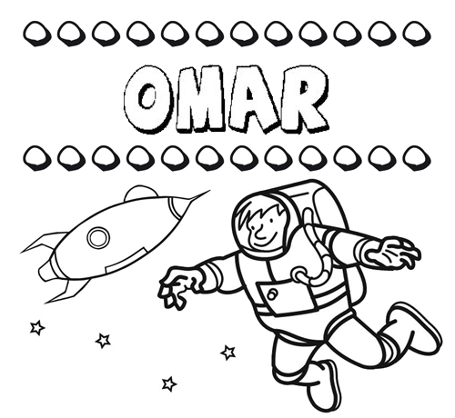 Nome Omar para colorir. Desenhos dos nomes para pintar com as crianças