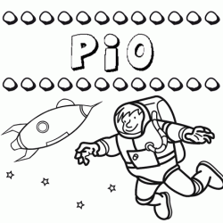 Nome Pío para colorir. Desenhos dos nomes para pintar com as crianças