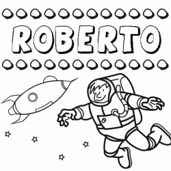 Nome Roberto para colorir. Desenhos dos nomes para pintar com as crianças