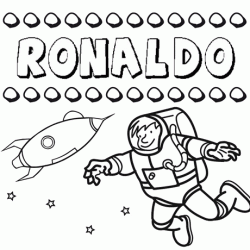 Nome Ronaldo para colorir. Desenhos dos nomes para pintar com as crianças