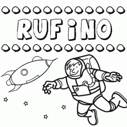Nome Rufino para colorir. Desenhos dos nomes para pintar com as crianças