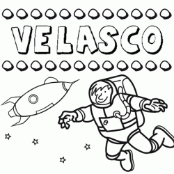 Nome Velasco para colorir. Desenhos dos nomes para pintar com as crianças