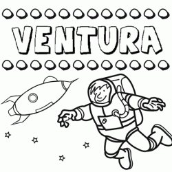 Nome Ventura para colorir. Desenhos dos nomes para pintar com as crianças