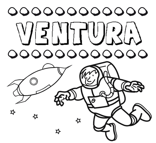Nome Ventura para colorir. Desenhos dos nomes para pintar com as crianças