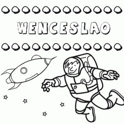 Nome Wenceslao para colorir. Desenhos dos nomes para pintar com as crianças