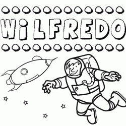 Nome Wilfredo para colorir. Desenhos dos nomes para pintar com as crianças