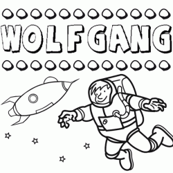 Nome Wolfgang para colorir. Desenhos dos nomes para pintar com as crianças
