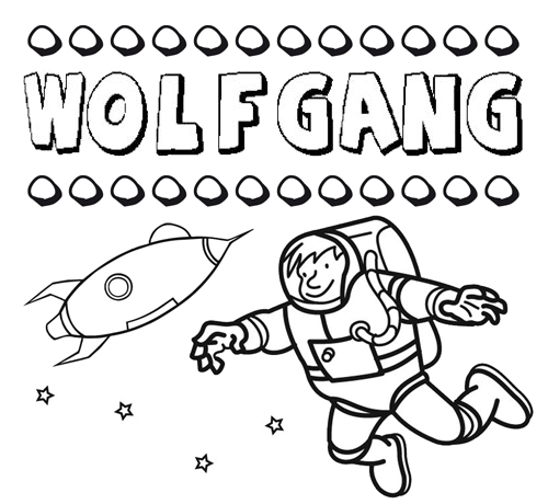 Nome Wolfgang para colorir. Desenhos dos nomes para pintar com as crianças