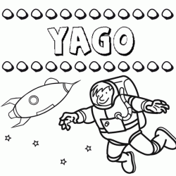 Nome Yago para colorir. Desenhos dos nomes para pintar com as crianças