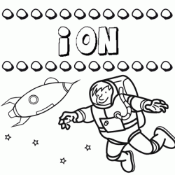 Nome Ion para colorir. Desenhos dos nomes para pintar com as crianças