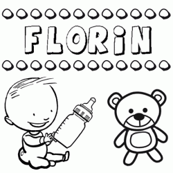 Nome Florin para colorir. Desenhos dos nomes para pintar com as crianças