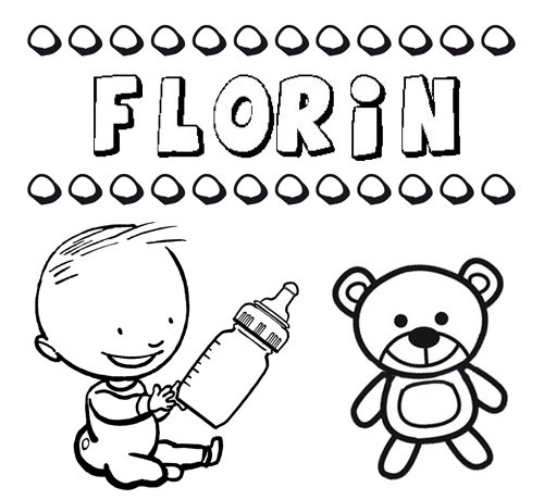 Nome Florin para colorir. Desenhos dos nomes para pintar com as crianças