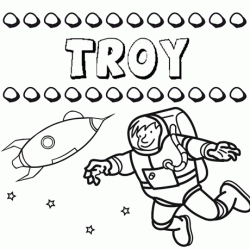 Nome Troy para colorir. Desenhos dos nomes para pintar com as crianças