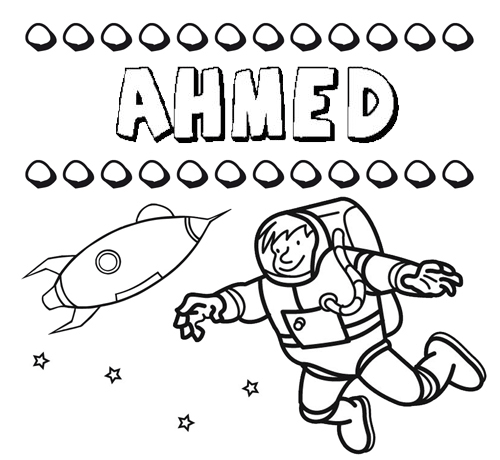 Nome Ahmed para colorir. Desenhos dos nomes para pintar com as crianças