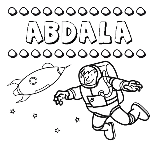 Nome Abdalá para colorir. Desenhos dos nomes para pintar com as crianças