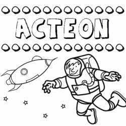 Nome Acteón para colorir. Desenhos dos nomes para pintar com as crianças