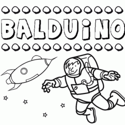 Nome Balduino para colorir. Desenhos dos nomes para pintar com as crianças