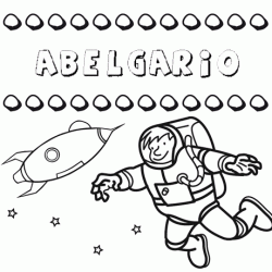 Nome Abelgario para colorir. Desenhos dos nomes para pintar com as crianças
