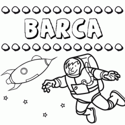 Nome Barca para colorir. Desenhos dos nomes para pintar com as crianças