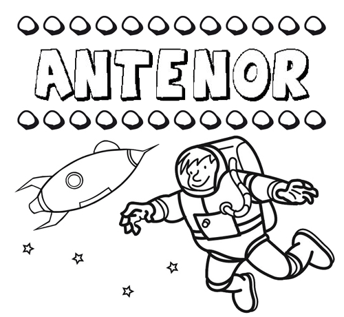 Nome Antenor para colorir. Desenhos dos nomes para pintar com as crianças